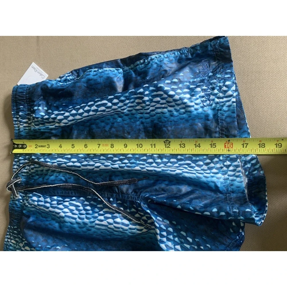Men's XL Calvin Klein‎ Swimwear Blue Swim Trunks NWT With Pockets Drawstring